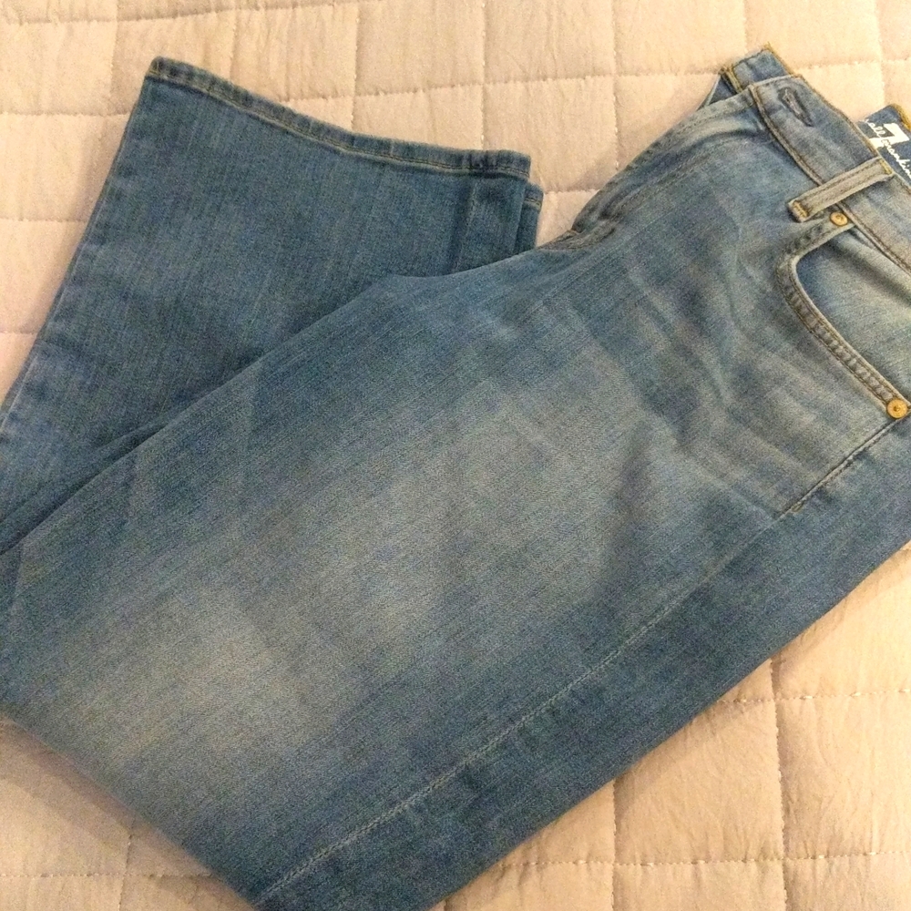 7 for all mankind cropped wide leg jeans size 30
